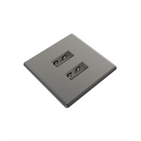 Axessline Micro Square - 2 USB-A charger 10W, anthracite